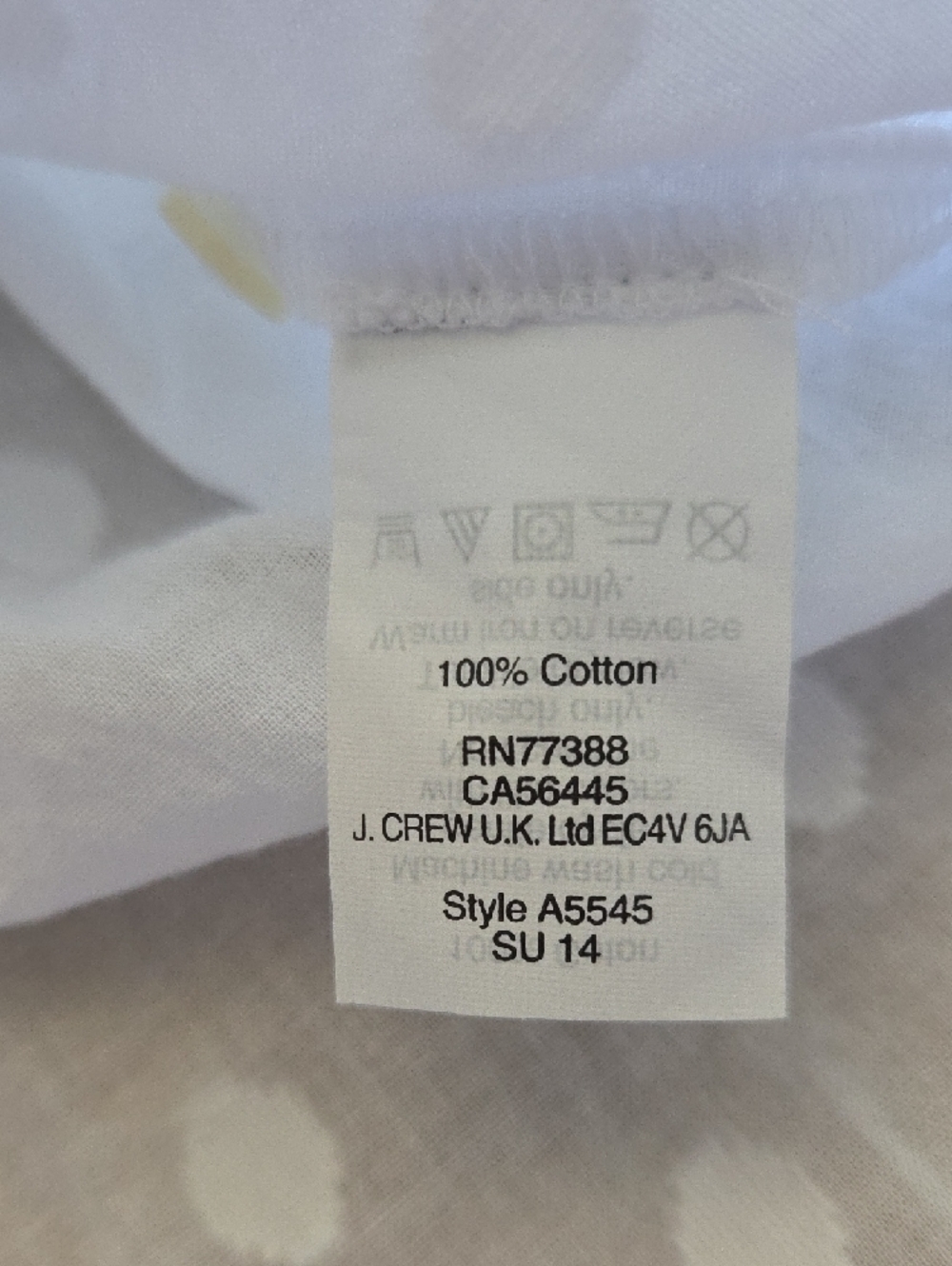 J. Crew White Peasant Blouse 100% Cotton Polka Dot Texture Pattern Sz 8 Flowy - Picture 13 of 13